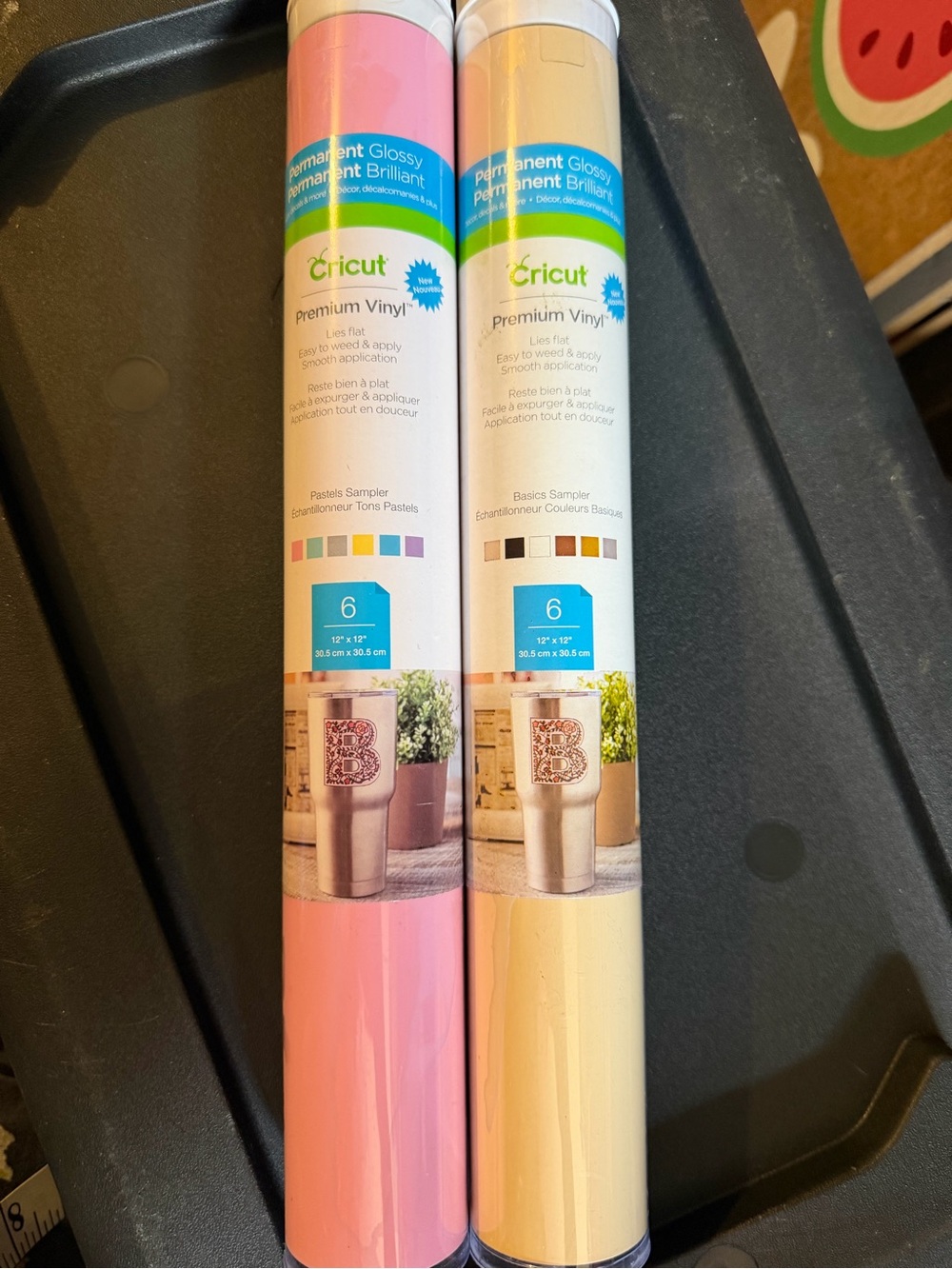 Cricut Premium Vinyl Permanent Glossy Basics & Pastels 2 rolls